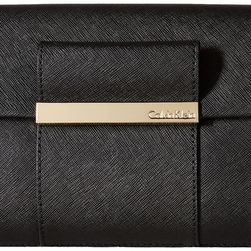 Calvin Klein Evening Saffiano Leather Clutch Black