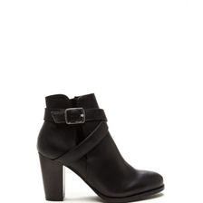 Incaltaminte Femei CheapChic Love Factory Faux Leather Chunky Booties Black