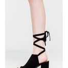 Incaltaminte Femei CheapChic Best In The Wrap Game Tie-up Block Heels Black