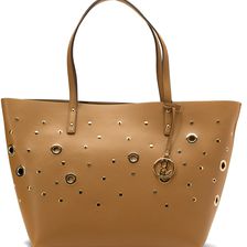 Nine West Darya Tote Dark Camel/Shimmer Gold