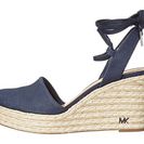 Incaltaminte Femei Michael Kors Margie Closed Toe Wedge Navy Small Weave Canvas