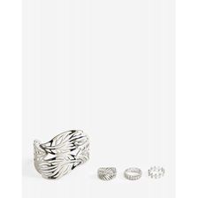 Bijuterii Femei CheapChic Luv In The Leaves Cuff Ring Set Met Slvr