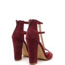 Incaltaminte Femei CheapChic All Night Long Chunky Caged Heels Burgundy
