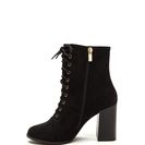 Incaltaminte Femei CheapChic Bring It On Chunky Lace-up Booties Black