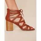 Incaltaminte Femei Forever21 Cutout Lace-Up Block Heels Tan