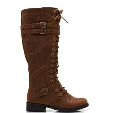 Incaltaminte Femei CheapChic Double Buckle Faux Leather Boots Cognac