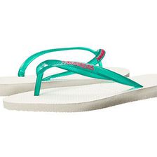 Incaltaminte Femei Havaianas Slim Logo Pop-Up Flip Flops WhiteLake Green