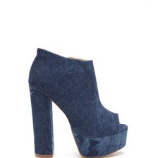 Incaltaminte Femei CheapChic In The City Chunky Denim Booties Denim