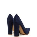 Incaltaminte Femei CheapChic Point \'n Chic Chunky Faux Suede Pumps Blue