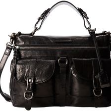 Frye Josie Satchel Black Antique Shine