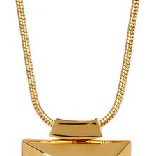 Diane von Furstenberg Big Cube Pendant Necklace GOLD