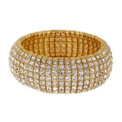 Bijuterii Femei Natasha Accessories Wide Crystal Bracelet GOLD