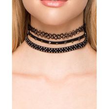 Bijuterii Femei CheapChic Silver Stars 2pc Choker Set Black