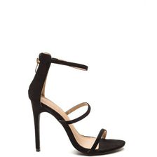 Incaltaminte Femei CheapChic Three To One Faux Suede Strappy Heels Black
