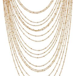 Natasha Accessories Multi-Strand Chain Necklace GOLD