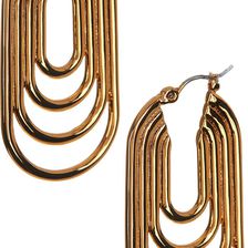 Trina Turk Oval Hoop Inner Rings Earrings GOLD PL-MD GOLD