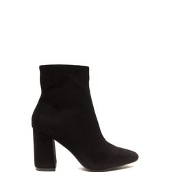 Incaltaminte Femei CheapChic All Squared Away Faux Suede Booties Black