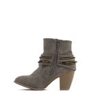 Incaltaminte Femei CheapChic Mixed Chains Faux Leather Booties Grey