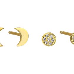 Bijuterii Femei Lucky Brand Delicate Gold Moon Earrings Medium Dark Gold