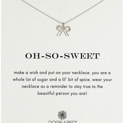 Dogeared Oh-So-Sweet Bow Reminder Necklace Sterling Silver
