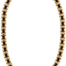 Trina Turk Woven Leather Necklace GOLD PL-BLACK