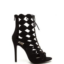 Incaltaminte Femei CheapChic Chic Exposure Caged Cut-out Heels Black