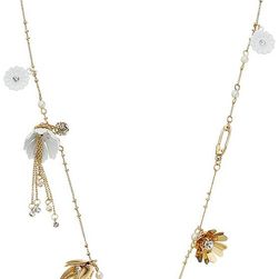 Betsey Johnson Dream of Betsey Long Charm Necklace White