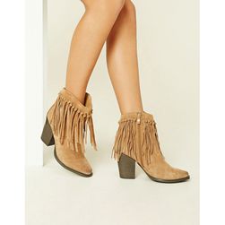 Incaltaminte Femei Forever21 Volatile Knotted Fringe Boots Camel