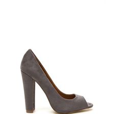 Incaltaminte Femei CheapChic Chic Date Chunky Peep-toe Heels Grey