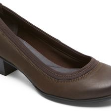 Rockport Total Motion Amy Pump D Granite Nubuck/Sparkle Suede