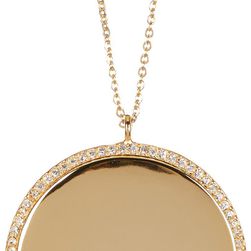Vince Camuto Crystal Trim Round Pendant Necklace GOLD-CRYSTAL