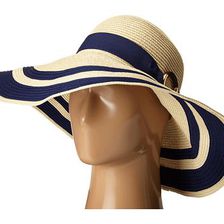 Accesorii Femei LAUREN Ralph Lauren Paper Straw Bright amp Natural Sun Hat NaturalCapri Navy
