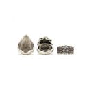 Bijuterii Femei Forever21 Etched Faux Stone Ring Set Bsilverblack