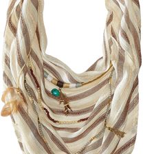 BCBGeneration Striped Layered Triangle Scarf Champagne