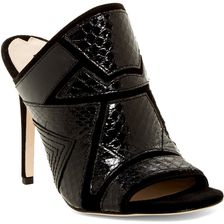 Via Spiga Tarot Snake Embossed Mule BLACK