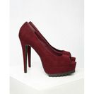 Incaltaminte Femei Forever21 Ridged Platform Pumps Wine