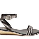 Incaltaminte Femei Nicole Miller Artelier Kenton Stripe Wedge Sandal BlackWhite