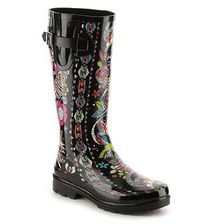 Incaltaminte Femei Sakroots Rhythm Owl Rain Boot Black Multi
