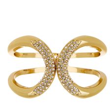 Natasha Accessories Crystal Loop Hinge Bracelet GOLD