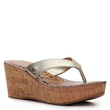 Incaltaminte Femei Sam Edelman Romy Metallic Wedge Sandal Gold