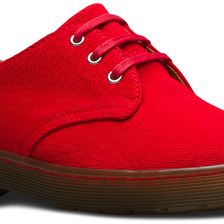 Dr. Martens Gizelle 3-Eye Shoe Red Overdyed Twill Canvas