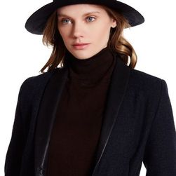 Accesorii Femei David Young Knit Textured Faux Leather Band Panama Hat BLACK