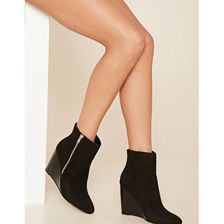 Incaltaminte Femei Forever21 Faux Suede Wedge Ankle Boot Black