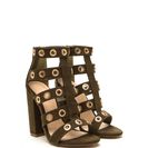 Incaltaminte Femei CheapChic Hole-d It Together Chunky Caged Heels Olive