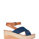 Incaltaminte Femei French Connection Light Indigo Safari Open Toe Espadrille Wedge Sandals Ltindigo Sf