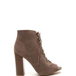 Incaltaminte Femei CheapChic Fashion Authority Lace-up Booties Taupe