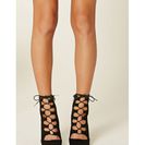 Incaltaminte Femei Forever21 Lace-Up Faux Suede Booties Black