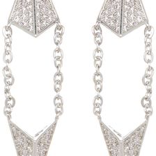 Free Press Pave Spike Chain Drop Earrings CLEAR-RHODIUM
