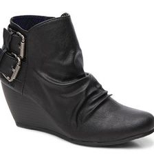 Incaltaminte Femei Blowfish Bug Wedge Bootie Black Faux Leather