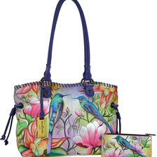 Anuschka Handbags Large Drawstring Shopper Spring Passion